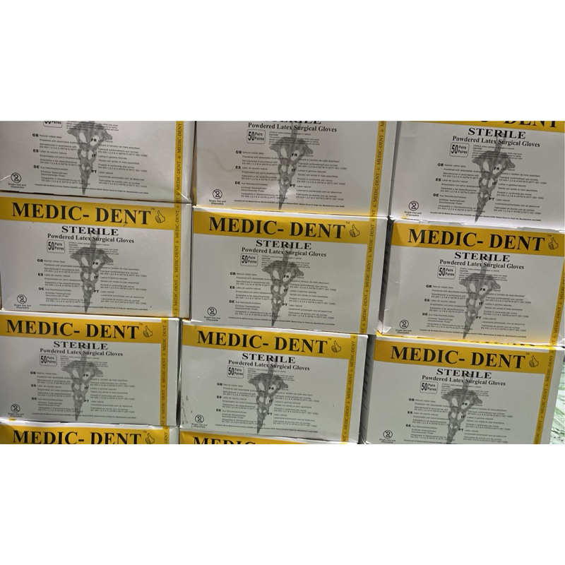 GĂNG TAY PHẪU THUẬT TIỆT TRÙNG MEDIC - DENT, GĂNG TAY PHẪU THUẬT TIỆT TRÙNG MEDIC CAO SU TỰ NHIÊN,BẢO ĐẢM AN TOÀN