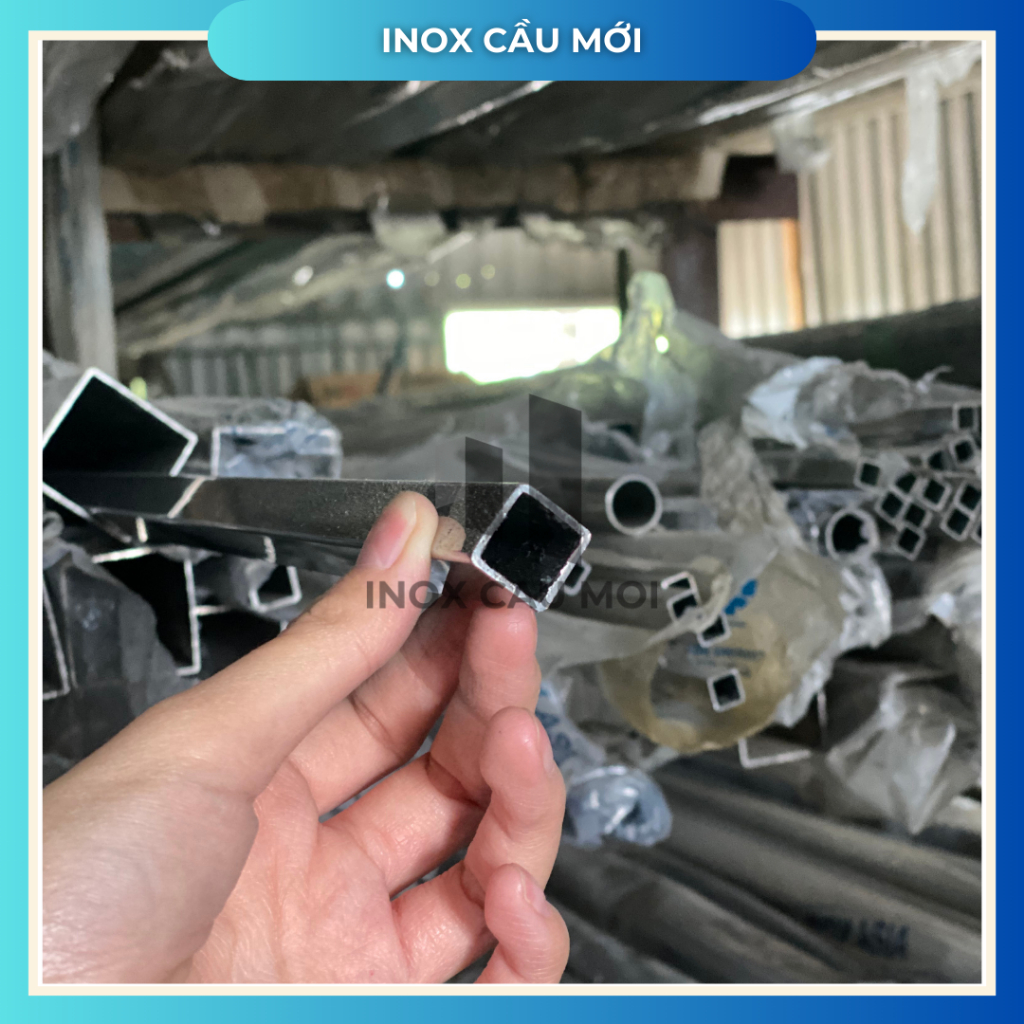 Hộp inox vuông 304 50X50mm, Độ dày 1.0mm/1.2 mm/1.5mm, Dài 1m/1m2/1m5