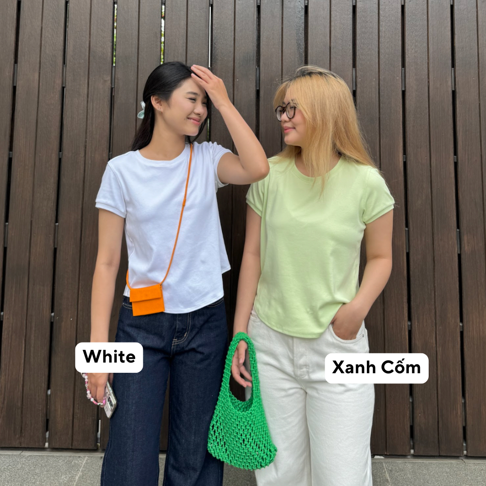 TheBlueTshirt - Áo thun tay ngắn phom ôm vừa vặn, kiểu vạt bầu nữ - 1990s Tshirt