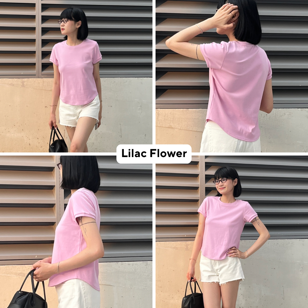 Ảnh TheBlueTshirt - Áo thun tay ngắn phom ôm vừa vặn, kiểu vạt bầu nữ - 1990s Tshirt 2