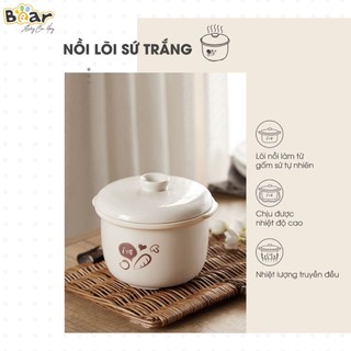 Nồi nấu chậm dung tích 0.8L Bear SUBE001, 200W, Kèm Lồng Hấp, Chưng yến cách thủy, Bảo Hành 18 Tháng