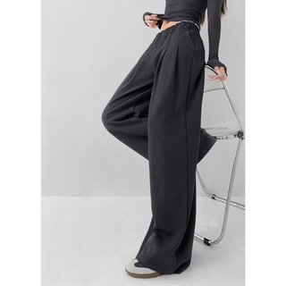 THEKIM Quần nỉ ống suông rộng phối viền cạp trắng , quần culottes ống rộng nỉ  B304
