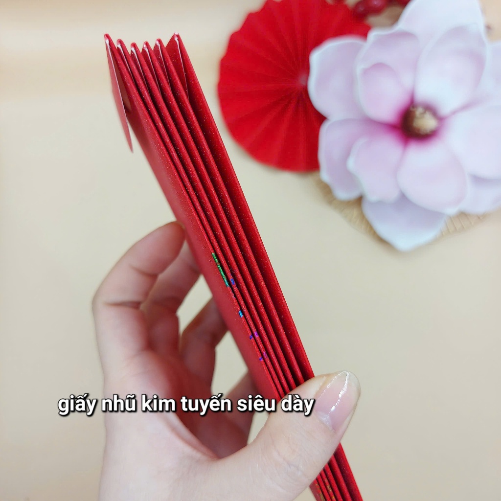Lì Xì Đỏ Lì Xì Tết In Nổi 3D Giấy Nhũ Kim Tuyến Lấp Lánh Siêu Đẹp Năm Mới 2026 Màu Sắc Bắt Mắt - Đồ Chơi Cho Bé PUKAPI