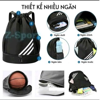 Balo Dây Rút Thể Thao Chống Nước Có Ngăn Đựng Giày Chơi Bóng Rổ, Bóng Đá, Tập Gym