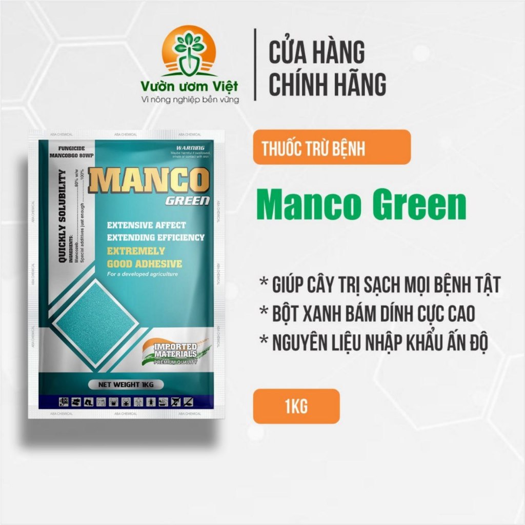 Thuốc trừ bệnh MANCO GREEN ngừa và trị bệnh phổ rộng trên cây trồng, nhập khẩu Ấn Độ - 1Kg