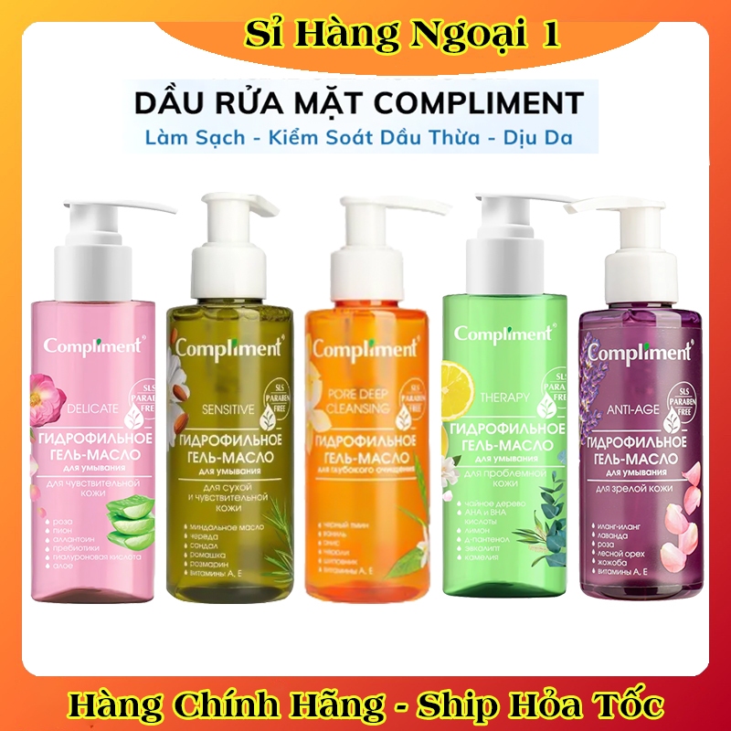 Dầu rửa mặt Compliment Hydrophilic không cần nhũ hóa, sạch hoàn hảo, mịn da, ngừa nếp nhăn 150ml