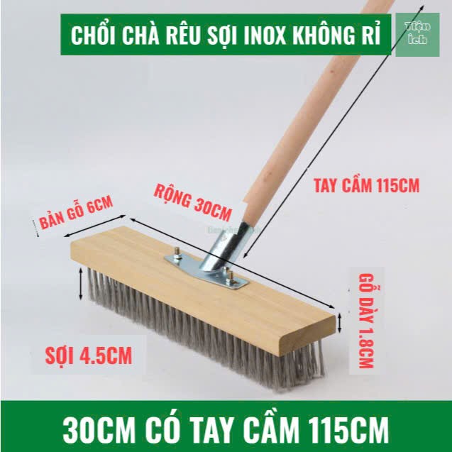 (LOẠI 1)Chổi Sắt Chà Rêu Cầm Tay Không Rỉ Chà Rửa Vệ Sinh Rong Rêu Ố ...