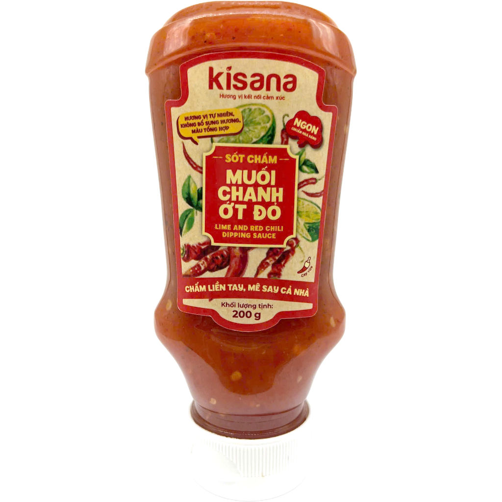 Sốt chấm muối chanh ớt đỏ Kisana 200g - Sốt chấm đa dạng ngon thượng hạng chuẩn vị nhà hàng