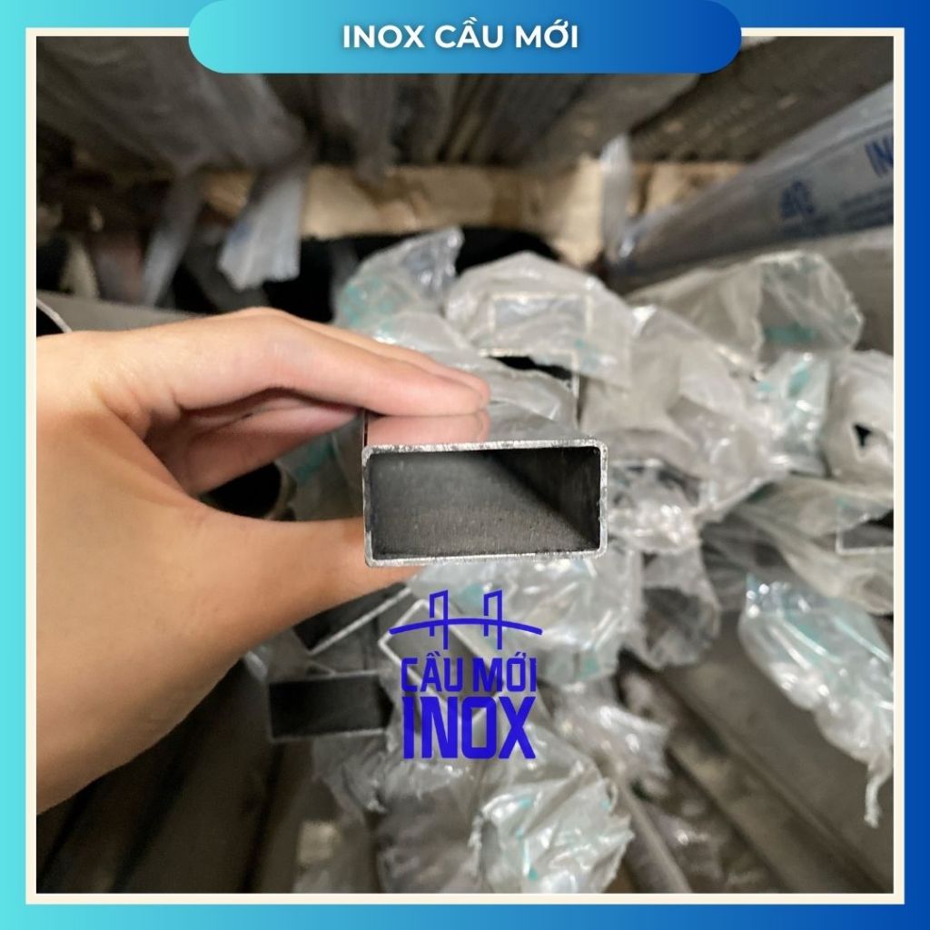 Hộp inox chữ nhật 304 25X50, độ dày 1.5mm, chiều dài 6m (1,5 mét x 4 cây)