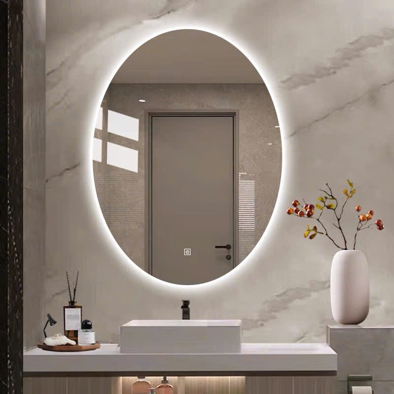 Ảnh Gương Elip treo phòng tắm bàn trang điểm led cảm ứng cao cấp VUADECOR kích thước theo yêu cầu 3