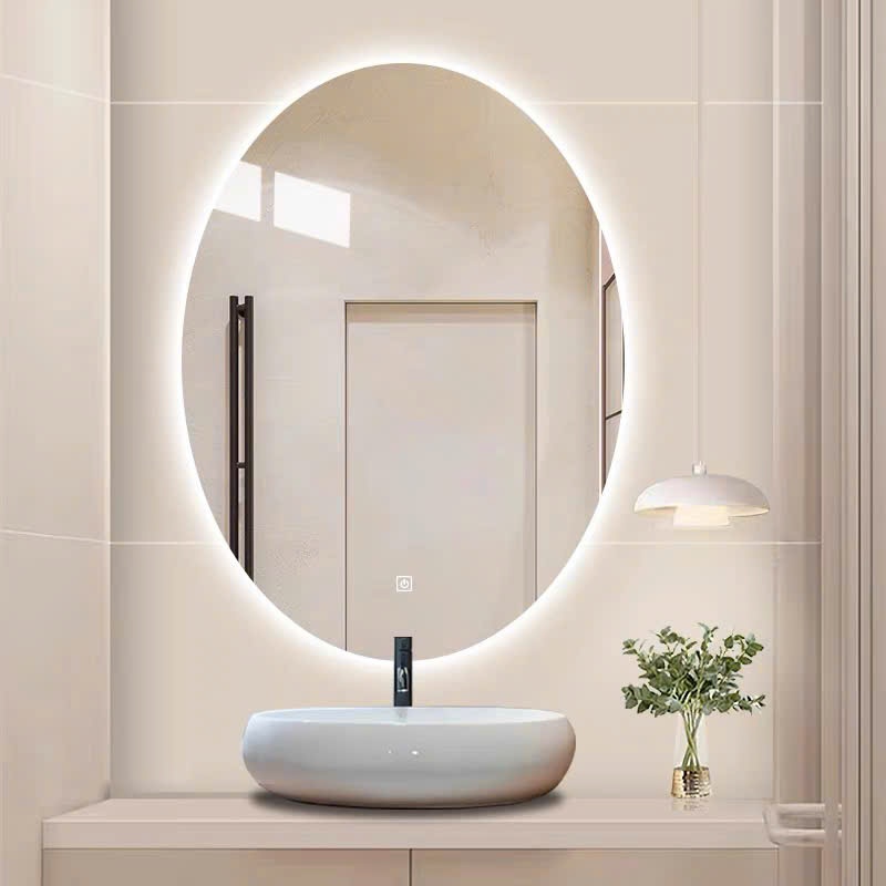 Ảnh Gương Elip treo phòng tắm bàn trang điểm led cảm ứng cao cấp VUADECOR kích thước theo yêu cầu 2