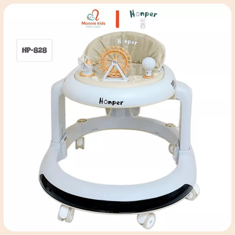 Xe tập đi Honper 3in1 có nhạc và đèn cho bé 6M+, xe tập đứng thiết kế xoay tròn 360 độ - Monnie Kids — ảnh 1