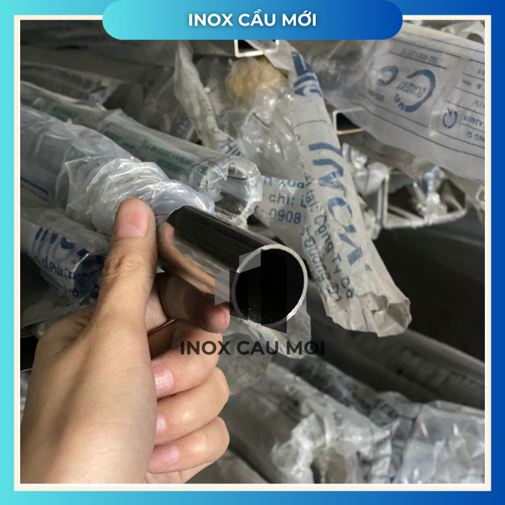 Ống inox tròn 304 phi 42.7 mm, độ dày 1.2 mm/1.5 mm, chiều dài 0.5m/1m/1m2/1m5, chất lượng nhà máy
