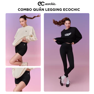 Quần Legging Nữ ECOCHIC Siêu Co Giãn Thoáng Mát, Quần Đùi Ngố Dài Nâng Mông Đẹp Cạp Cao Tập Gym Yoga Chất Liệu Su Đúc