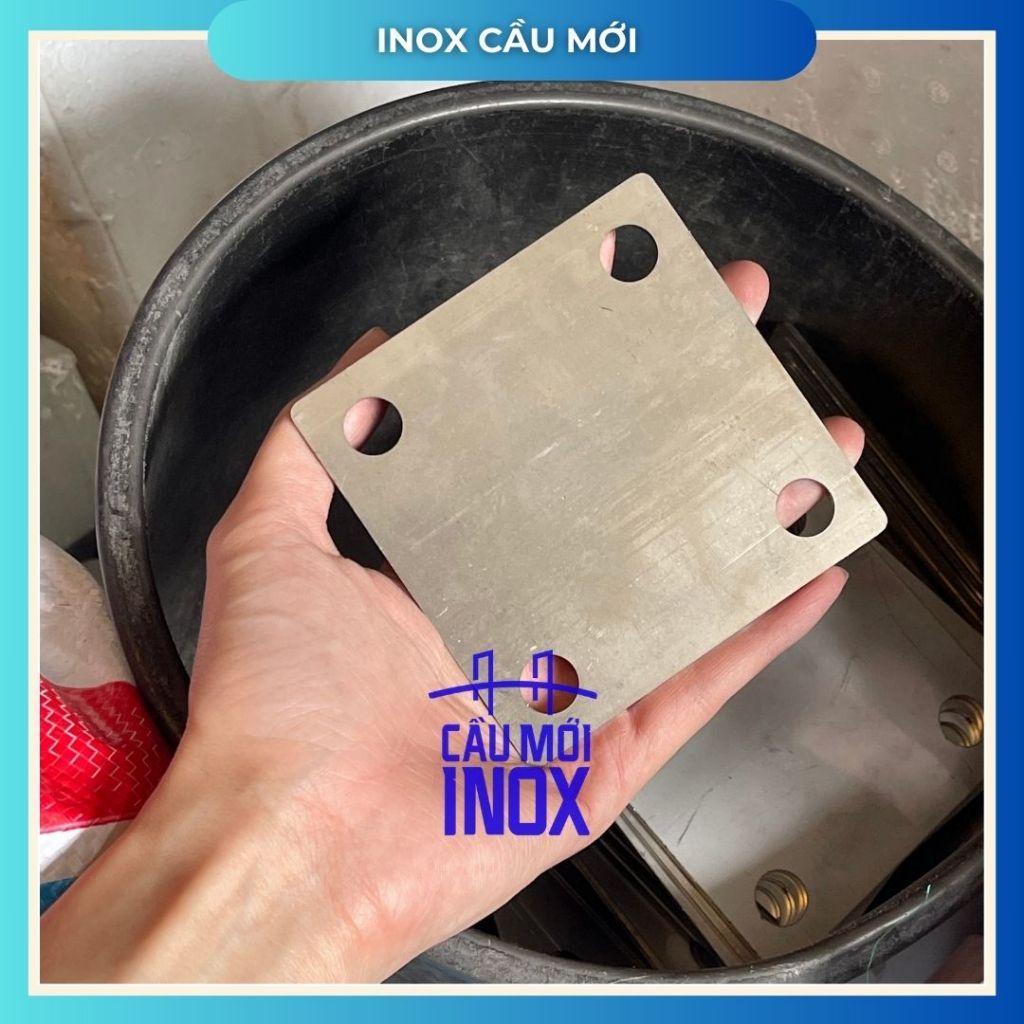 Bản mã inox 304, mặt bích inox vuông 8x8,10x10,12x12,15x15, 20x20, 25x25 dày 2.0ly