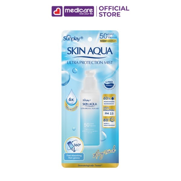 Xịt Chống Nắng SUNPLAY Skin Aqua Ultra Protection Mist Airy Touch SPF50+ PA++++ 60ml