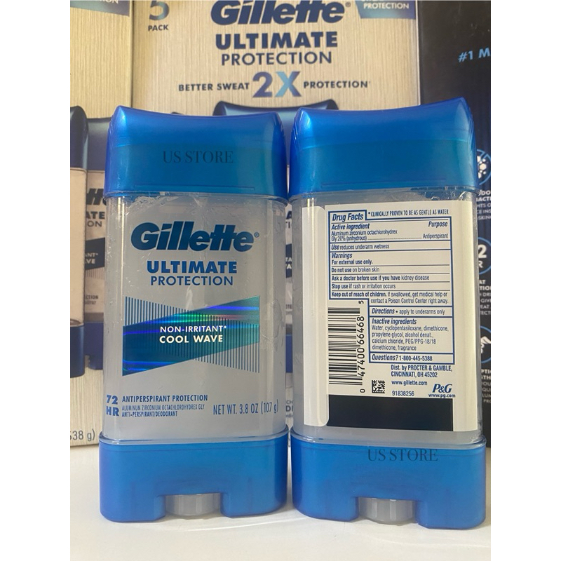 Lăn gel khử mùi Nam Gillette Ultimate Protection Cool Wave 107g của Mỹ ...
