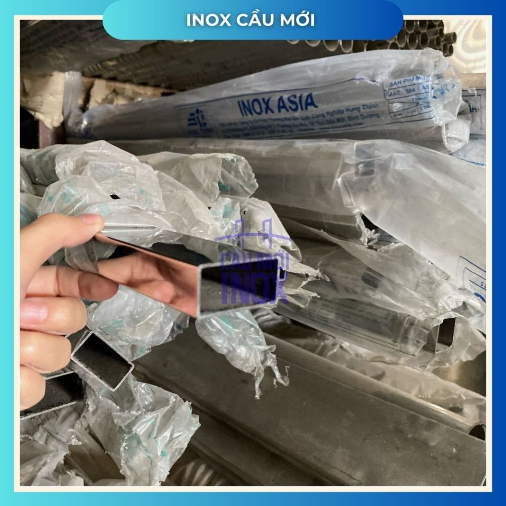 Hộp inox chữ nhật 304 25X50, độ dày 1.0mm/1.2 mm/1.5mm (dài 0.5m/1m/1m2/1m5), chất lượng nhà máy
