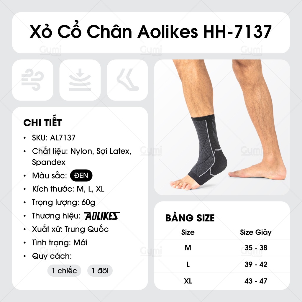 Xỏ Cổ Chân Aolikes HH-7137 - Đai Hỗ Trợ Bảo Vệ Chống Lật Chống Trượt Cổ Chân - Ống Cổ Chân - AL7137