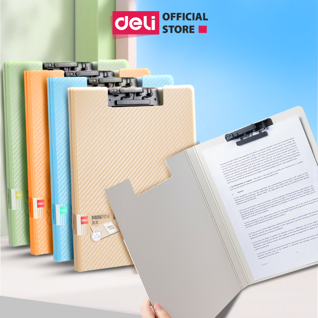 Bìa Trình Ký Nhựa A4 Deli Đôi Bìa Kẹp Nhựa Tài Liệu Kẹp Hồ Sơ A4 Hai Mặt Pastel Học Sinh VănPhòng