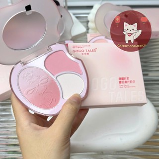 [GOGO TALES] Bảng Phấn Má GOGO TALES 3 Ô Quả Táo Kèm Highlight Nhũ Lì Và Má Hồng Kem (GT731)