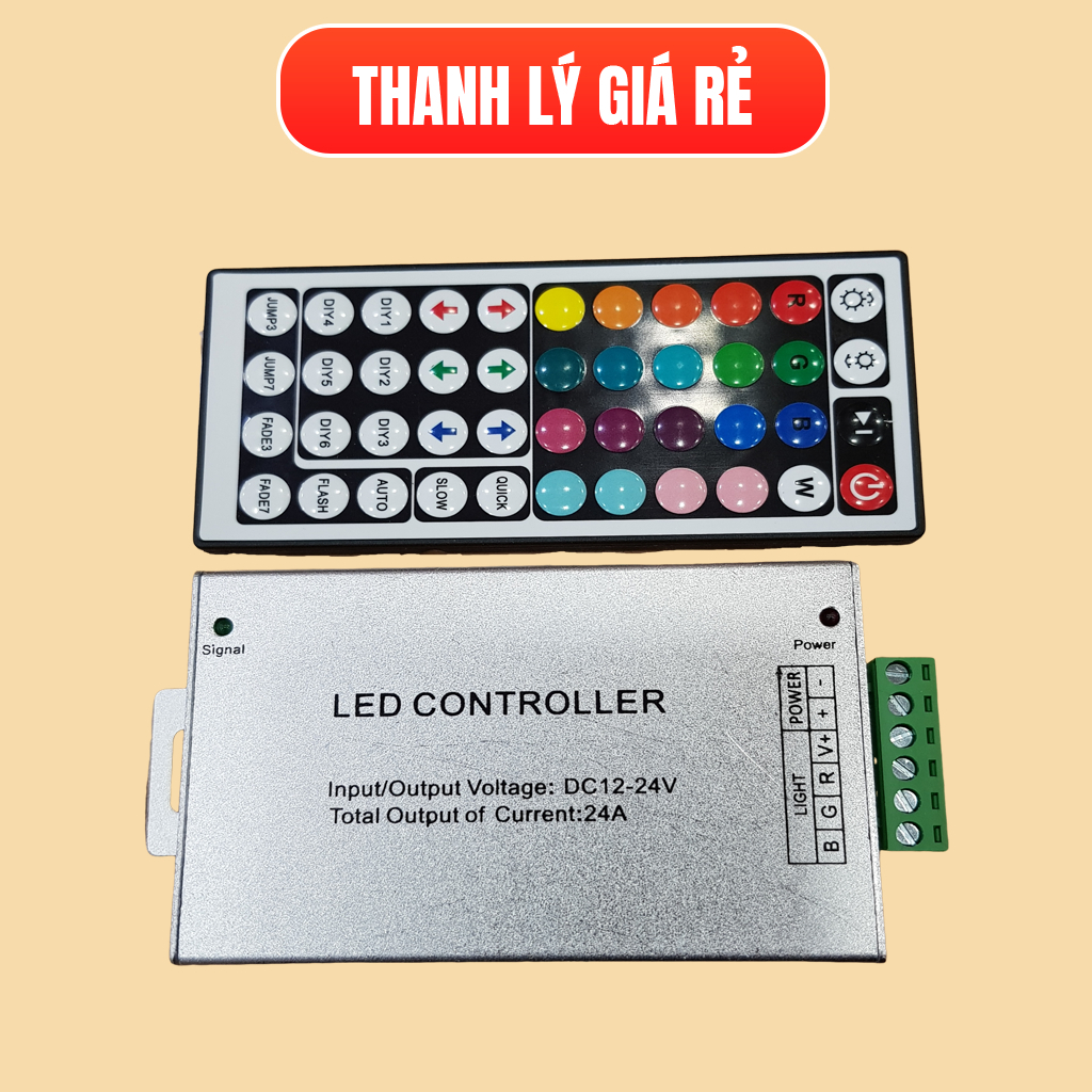 [THANH LÝ] Bộ điều khiển Led Rgb Controller 12-24V 24A + Remote 44 phím ...
