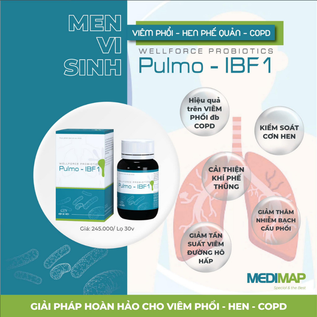 Men vi sinh Wellforce Probiotics Pulmo - IBF1 Medimap Lọ 30 Viên Hỗ Trợ ...