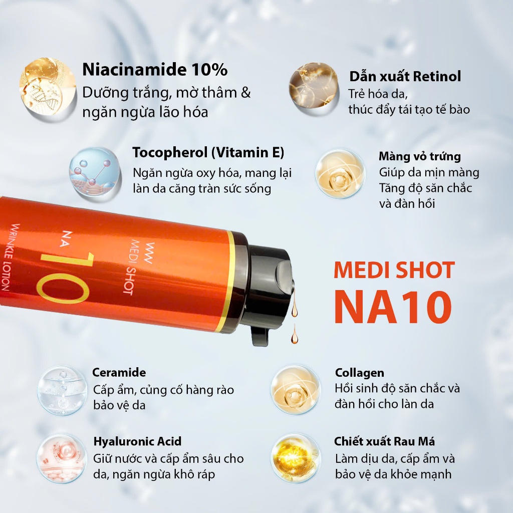 Ảnh Nước Hoa Hồng Dưỡng Sáng Làm Mịn Da Niacinamide 10% Lotion NA10 MEISHOKU 180ML 4