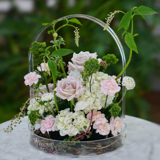 [HỎA TỐC-CHUYÊN SỈ] Hộp giỏ mica tròn đựng hoa quả, box cắm hoa phong cách Hàn Quốc quà tặng cao cấp