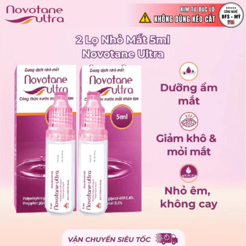 Combo Nước nhỏ mắt nhân tạo giúp bảo vệ mắt, dưỡng ẩm, giảm khô mỏi mắt Novotane Ultra (lọ nhỏ mắt)