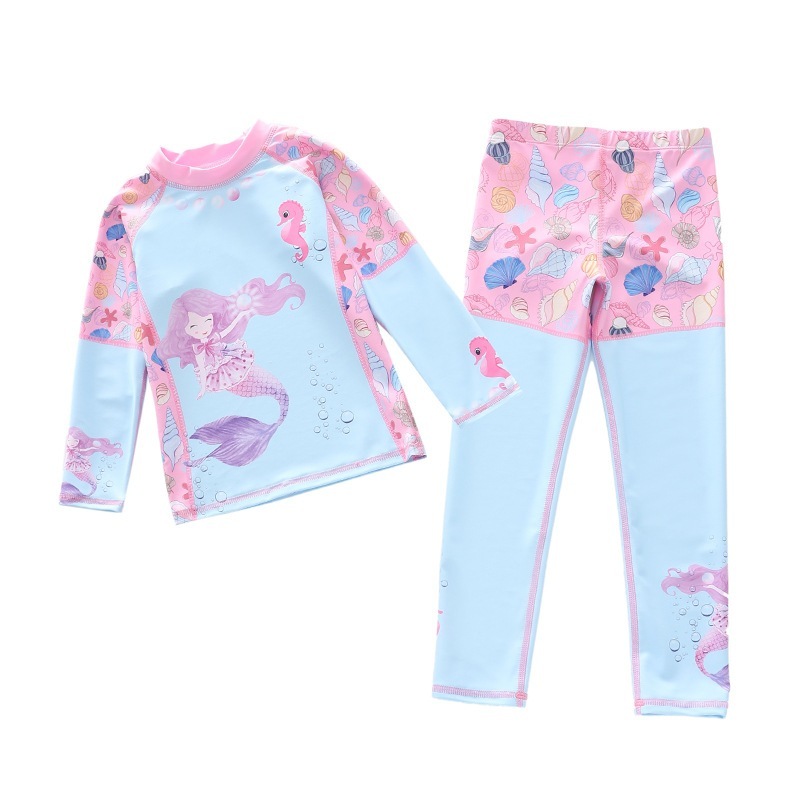 Ảnh 11-35kg Bộ Bơi Bé Gái Đi Biển Áo Dài Tay Quần Dài Đi Bơi Du Lịch Hoạ Tiết Xinh Xắn Dễ Thương P2415 1