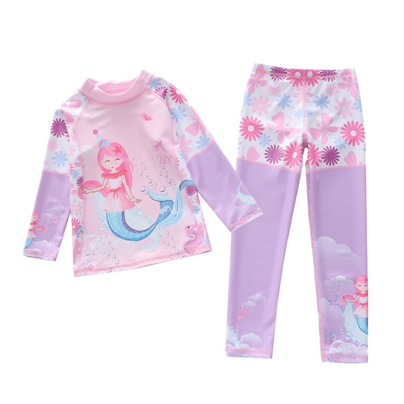 Ảnh 11-35kg Bộ Bơi Bé Gái Đi Biển Áo Dài Tay Quần Dài Đi Bơi Du Lịch Hoạ Tiết Xinh Xắn Dễ Thương P2415 2