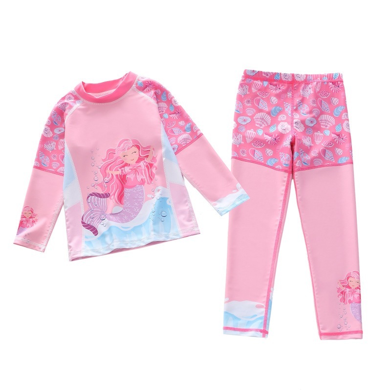 Ảnh 11-35kg Bộ Bơi Bé Gái Đi Biển Áo Dài Tay Quần Dài Đi Bơi Du Lịch Hoạ Tiết Xinh Xắn Dễ Thương P2415 3