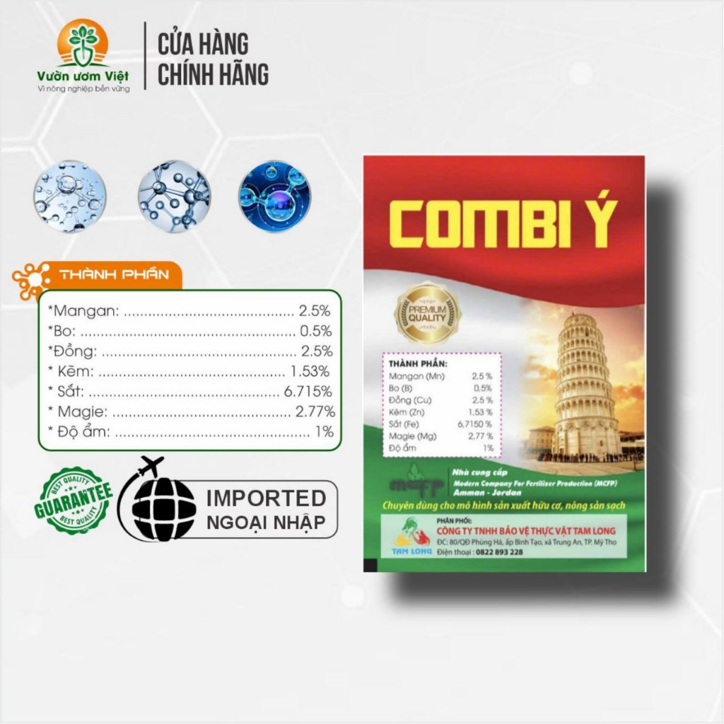 [Gói nhỏ 5gr] Combi Ý - Phân bón bổ sung vi lượng nhập khẩu từ Italy, biến vàng thằng xanh tức thời