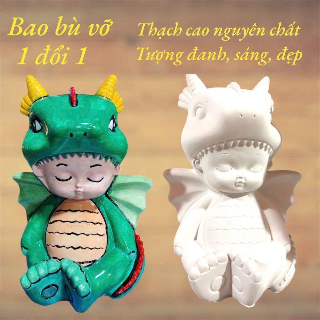 [Tặng kèm 12 màu và 2 cọ] Tượng thạch cao tô màu CHỦ ĐỀ LOÀI RỒNG cho bạn thỏa mãn đam mê sáng tạo