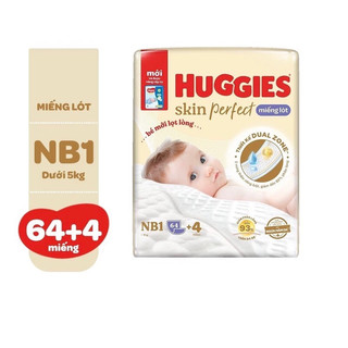 Miếng lót sơ sinh Huggies NB1 64 tặng 4/ NB1 108 tặng 6