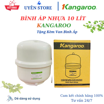Bình Áp Nhựa Chứa Nước Kangaroo 10 Lít Chính Hãng - Bình Áp RO 4.0G [ Không Cần Bơm ] - [Tặng kèm van bình áp ]