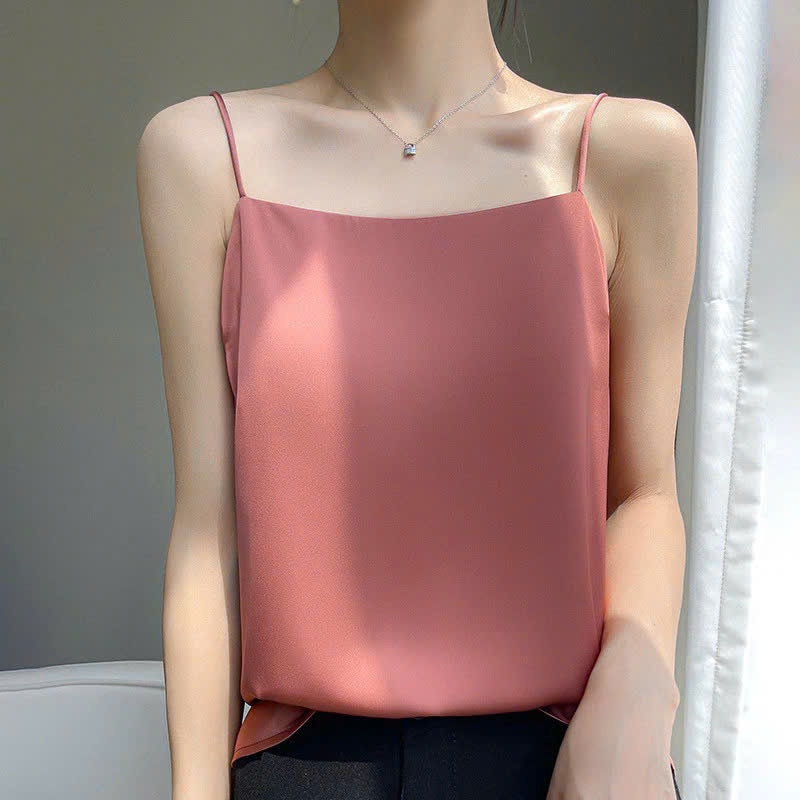 Áo hai dây lụa cao cấp, áo yếm vải lụa mặc bên trong chất lụa latin mềm mịn, áo có dây tăng đơ điều chỉnh - Mt classic