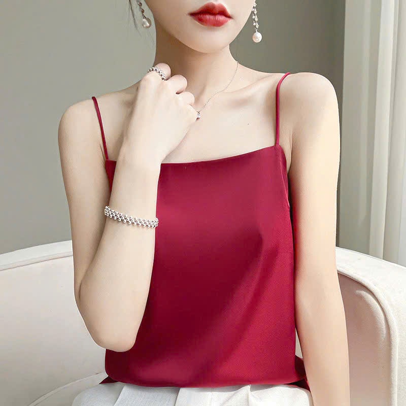 Áo hai dây lụa cao cấp, áo yếm vải lụa mặc bên trong chất lụa latin mềm mịn, áo có dây tăng đơ điều chỉnh - Mt classic