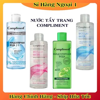 Nước tẩy trang Compliment 400ml dịu nhẹ, sạch sâu giúp làm sạch lớp trang điểm, bụi bẩn, không làm khô da của Nga
