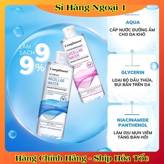 Nước tẩy trang Compliment 400ml dịu nhẹ, sạch sâu giúp làm sạch lớp trang điểm, bụi bẩn, không làm khô da của Nga