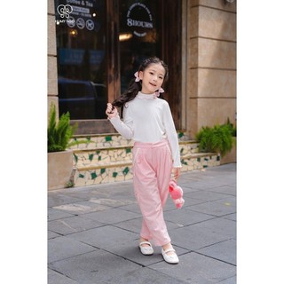 Quần Baggy Thu Đông bé gái HUMY NGO chất liệu nhung tăm mềm mại phong cách Hàn Quốc cho bé từ 15 - 42kg [Q89]