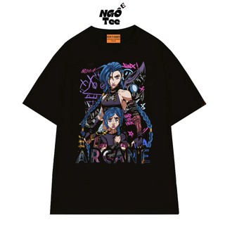 Áo Thun NGỐ TEE Liên Minh Huyền Thoại Arcane Jinx Chất Vải Cotton 75 Thoáng Mát Form Rộng
