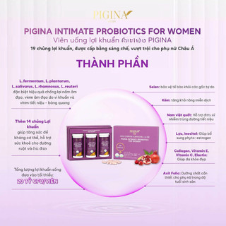 [Tặng kèm quần] Men vi sinh phụ khoa Pigina - Viên uống Lợi khuẩn Pigina (30 viên/ hộp)