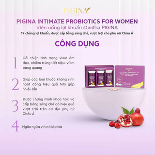 [Tặng kèm quần] Men vi sinh phụ khoa Pigina - Viên uống Lợi khuẩn Pigina (30 viên/ hộp)