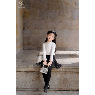 Quần váy Thu Đông bé gái HUMY NGO quần legging liền chân váy xòe chất liệu len tăm cao cấp cho bé từ 15 - 42kg [Q88]