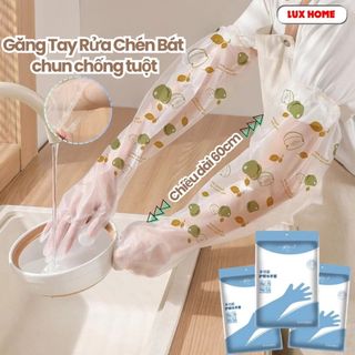 Găng tay TPE Siêu Dai Dùng 1 Lần - Dài 60Cm, Có Chun Chống Tuột,  Găng Tay Rửa Chén Bát, Giặt Đồ Dọn Dẹp Đa Chức Năng