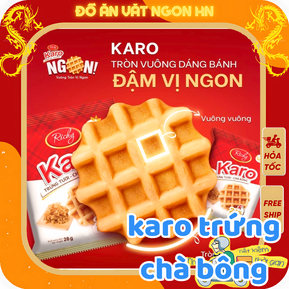 Bánh Karo chà bông trứng tươi sợi thịt gà bánh ăn vặt thơm ngon hấp dẫn ...