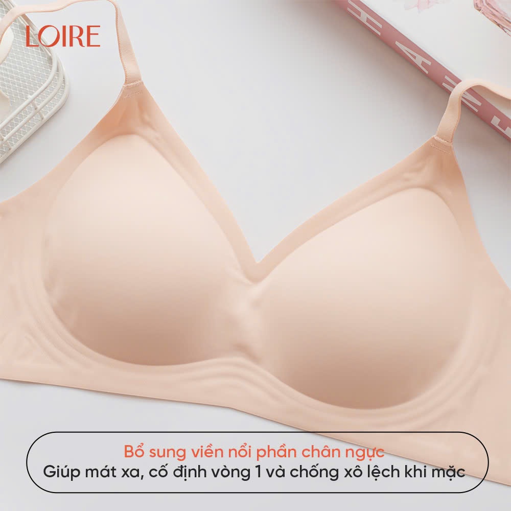 [KHÔNG LỘ VIỀN]Áo Lót Không Gọng Đệm 0.5cm Ôm Gom Tốt Chất Su Đúc Tàng Hình Loirechic BRDE193