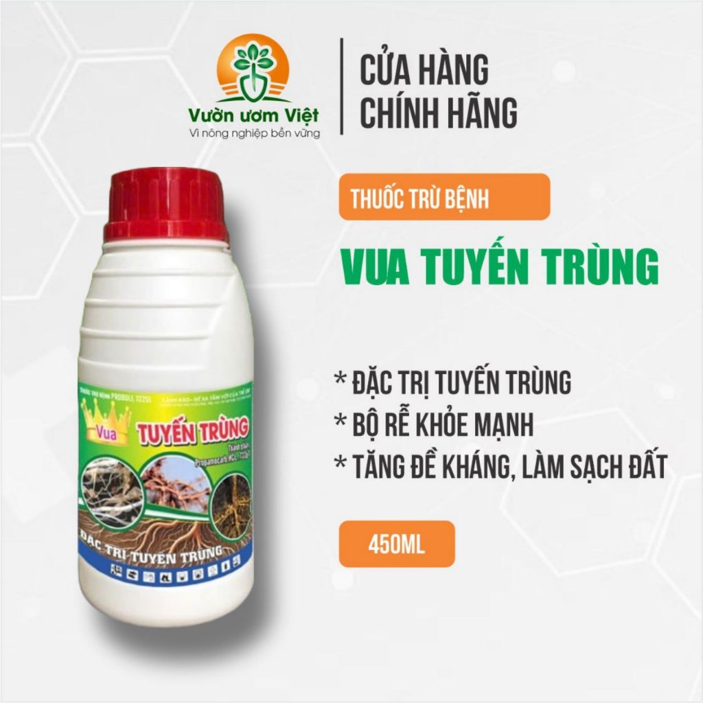 Thuốc trừ bệnh VUA TUYẾN TRÙNG - đặc trị tuyến trùng trên sầu riêng, mai vàng, cao su... 450ml